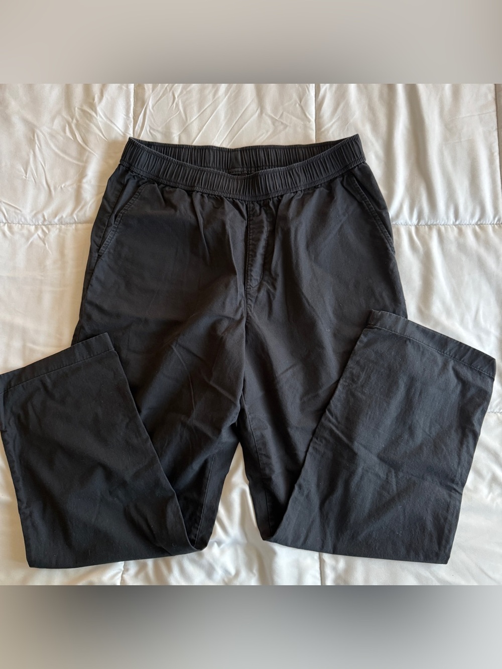 Uniqlo Cotton Relaxed Ankle Pants Black